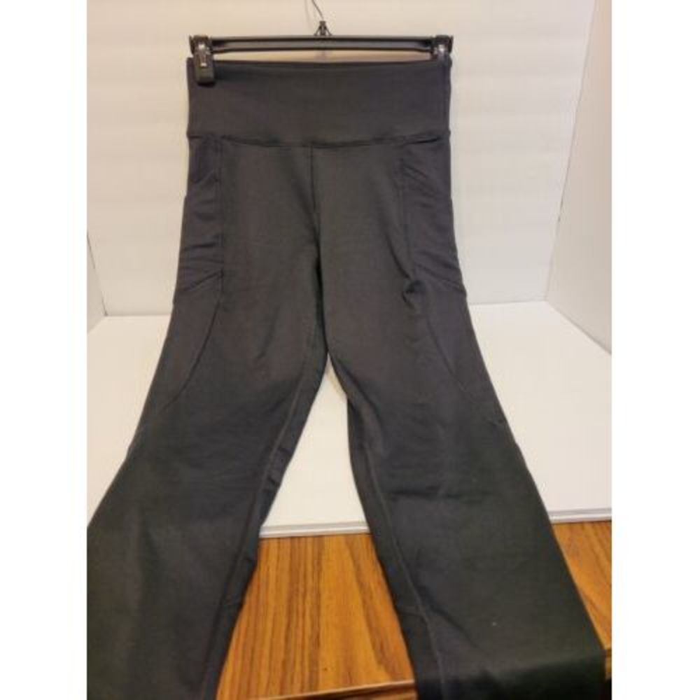 Bally Total Fitness Leggings‎ Womens Large Black Excellent High Rise Pockets